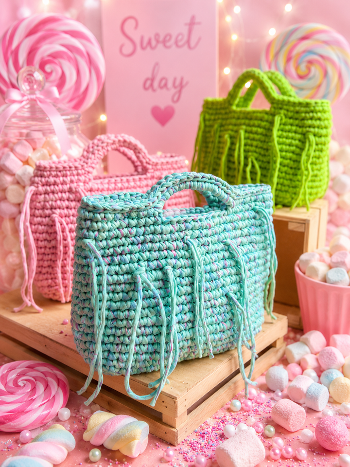 Crochet candy bags