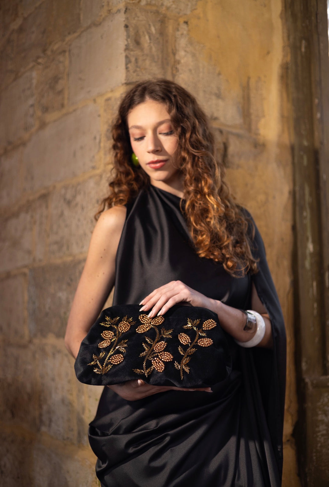 Black Flora Clutch