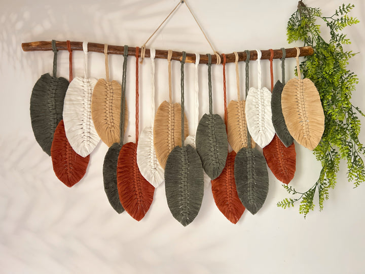 Macrame feathers wallhanging large size