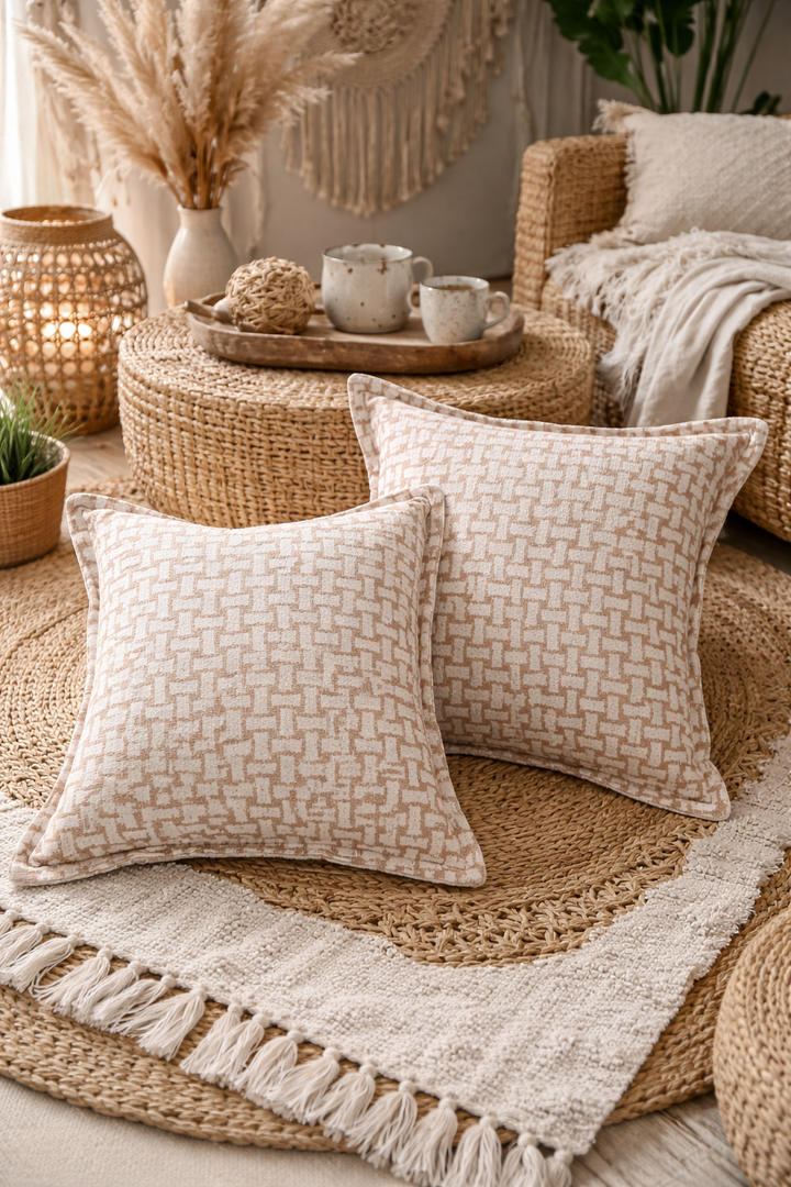 soft cozy pillow in beige