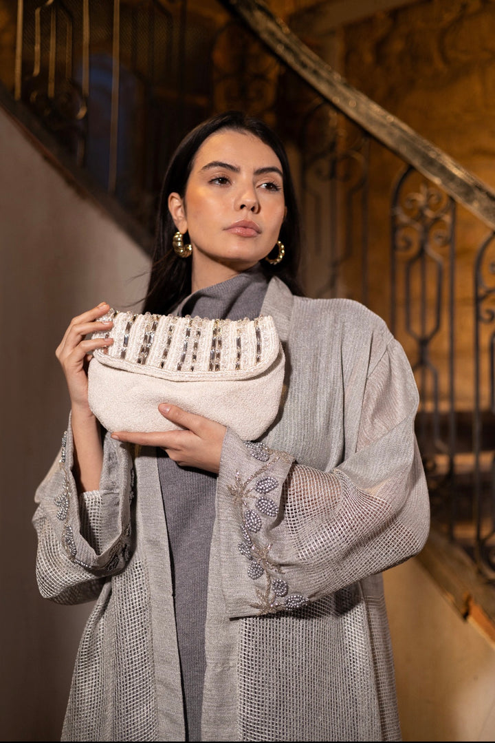 White crystal clutch