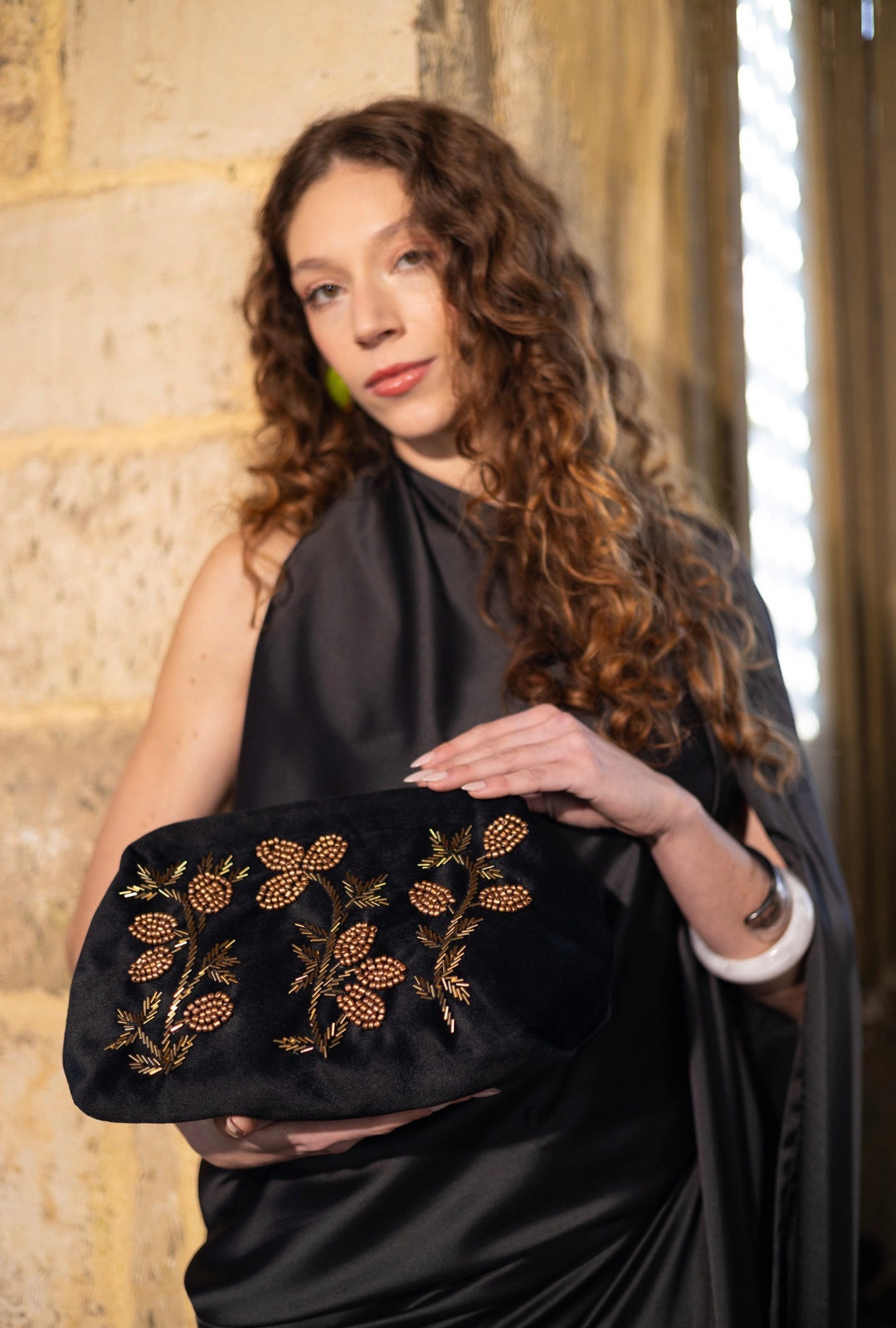 Black Flora Clutch