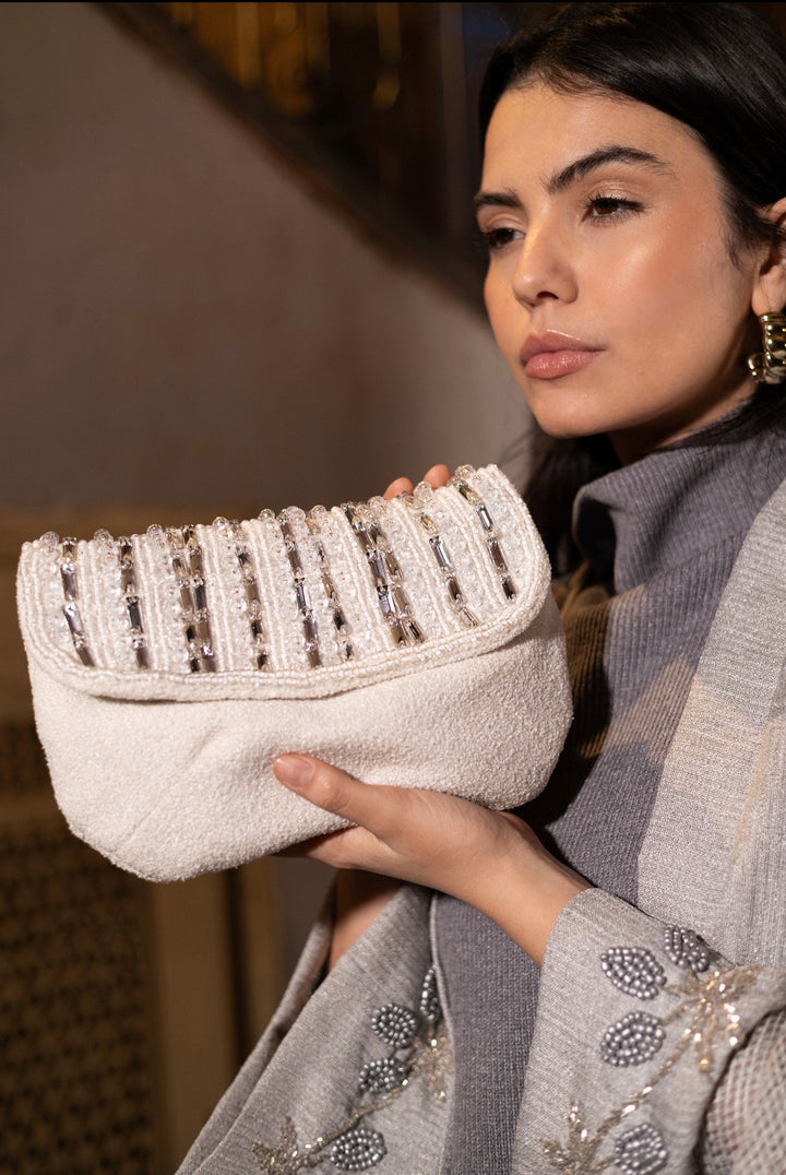 White crystal clutch