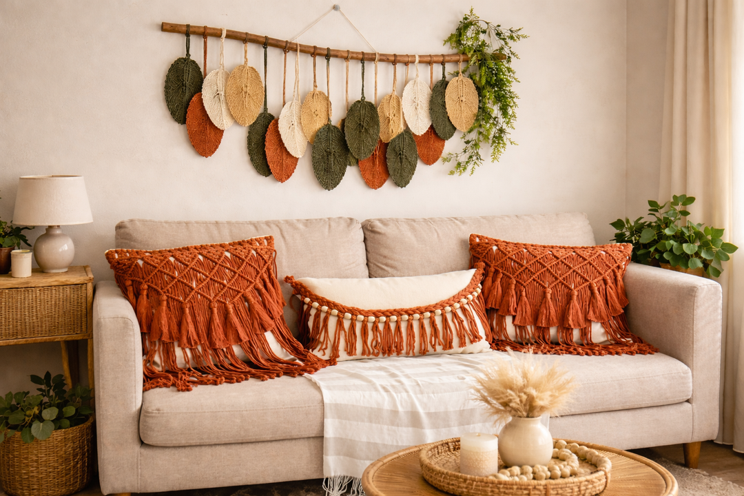 Handmade macrame pillow cover