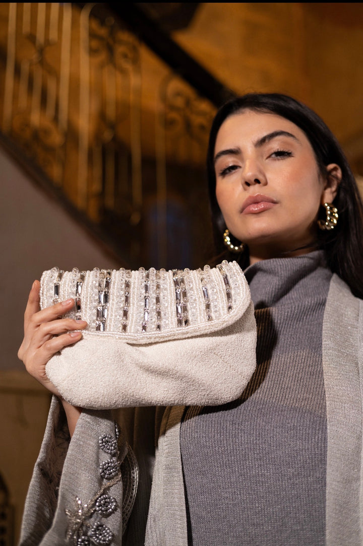 White crystal clutch