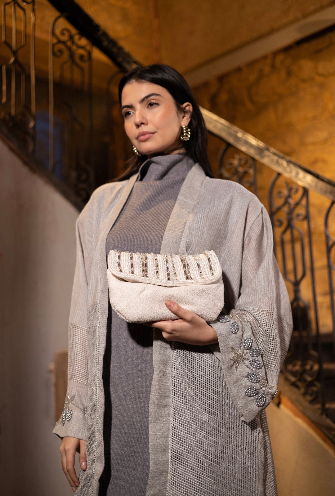 White crystal clutch