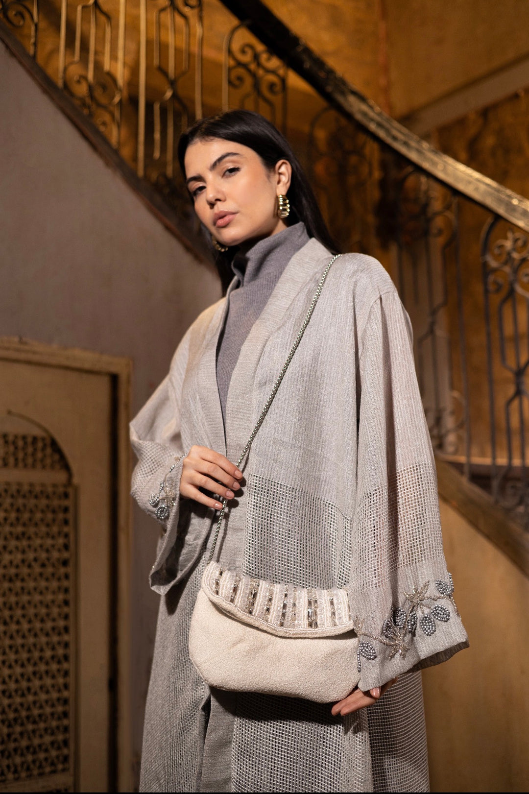 White crystal clutch