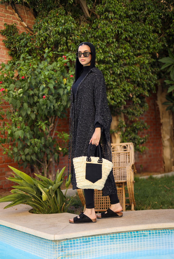 Black taba tote