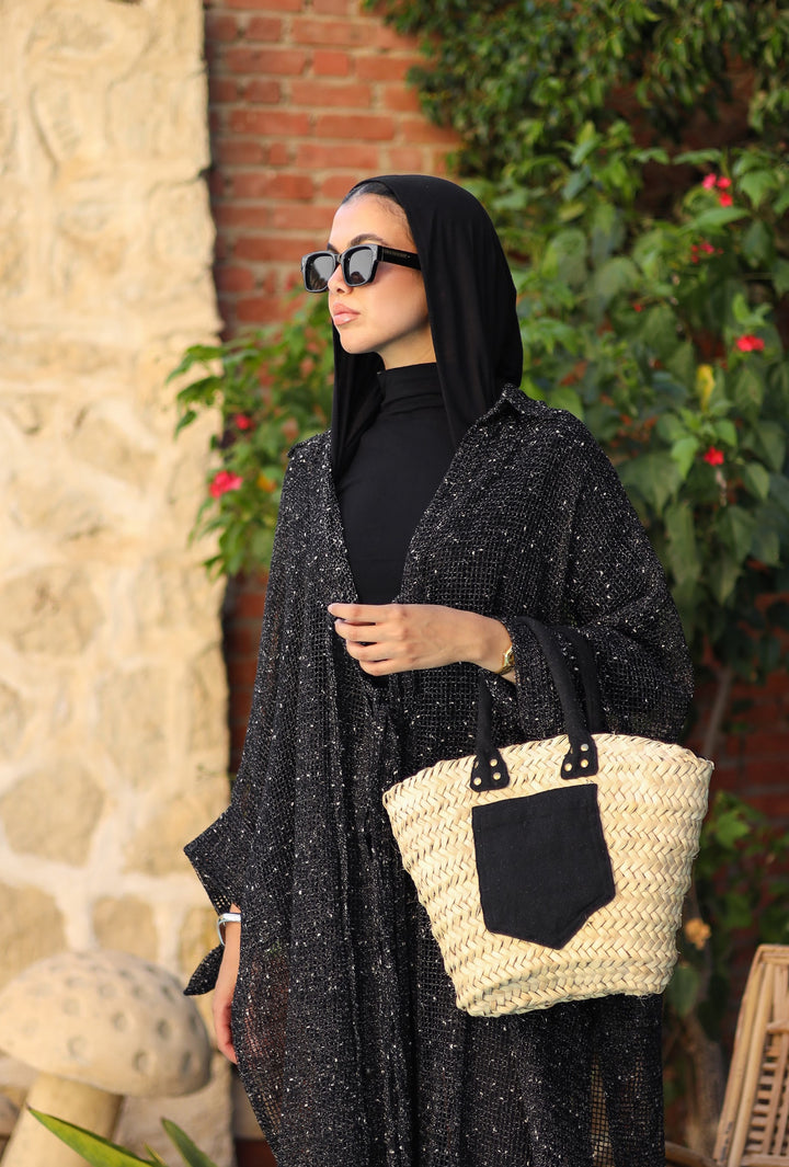 Black taba tote