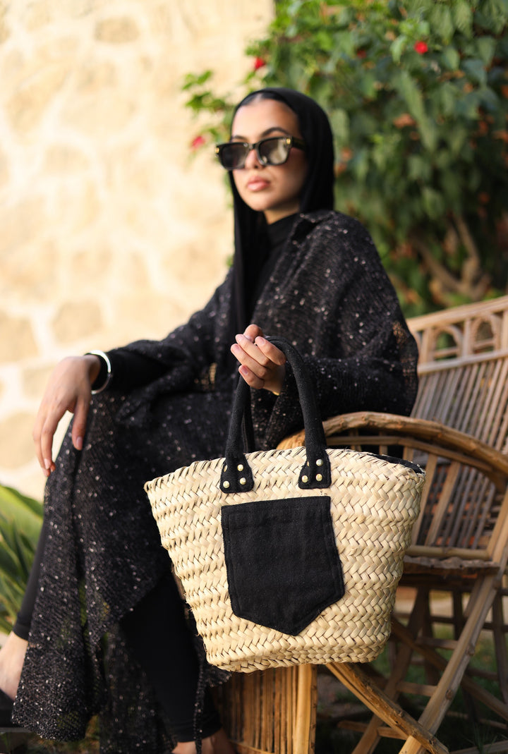 Black taba tote