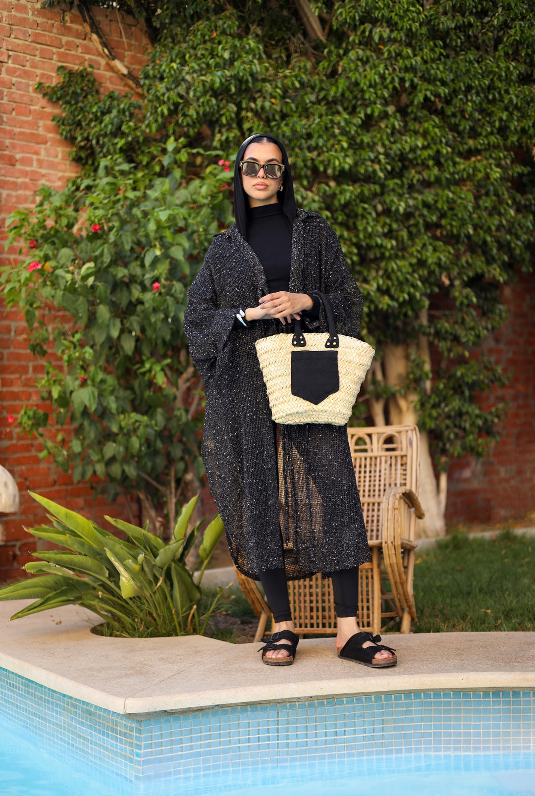Black taba tote