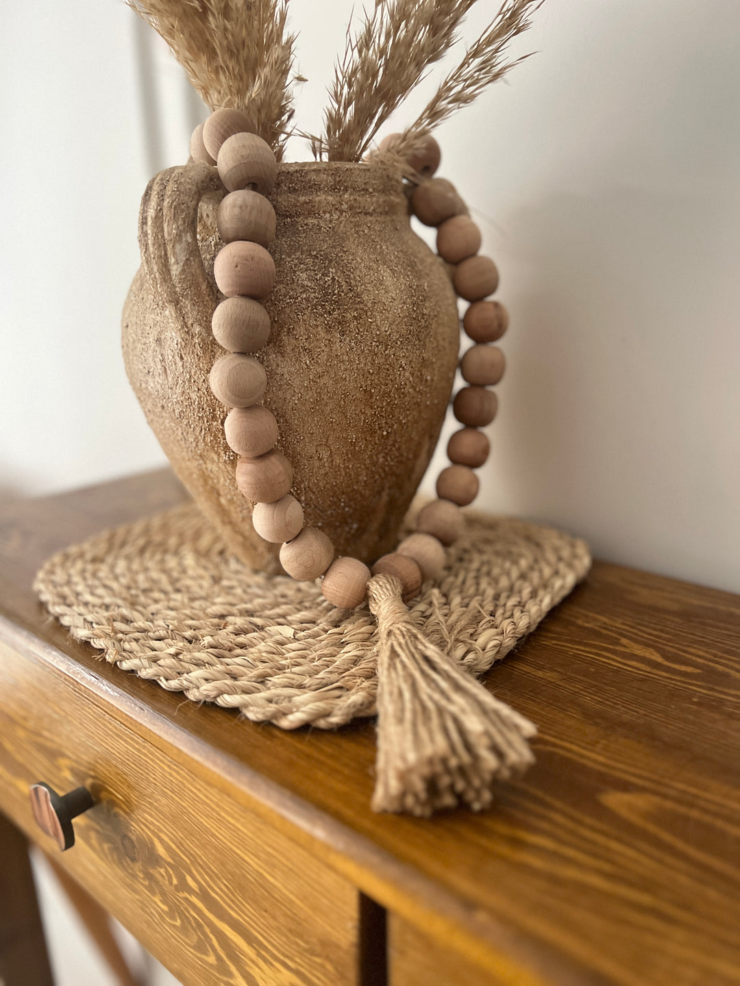 Tassel wooden beads garland