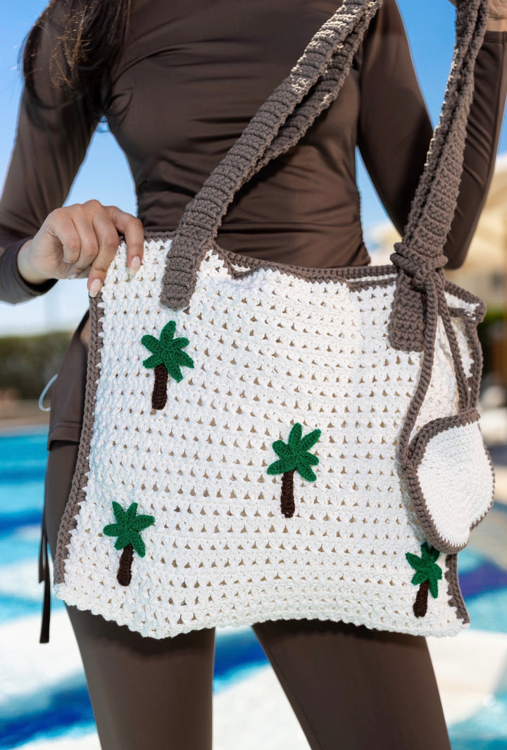 Palm Escape Crochet Tote
