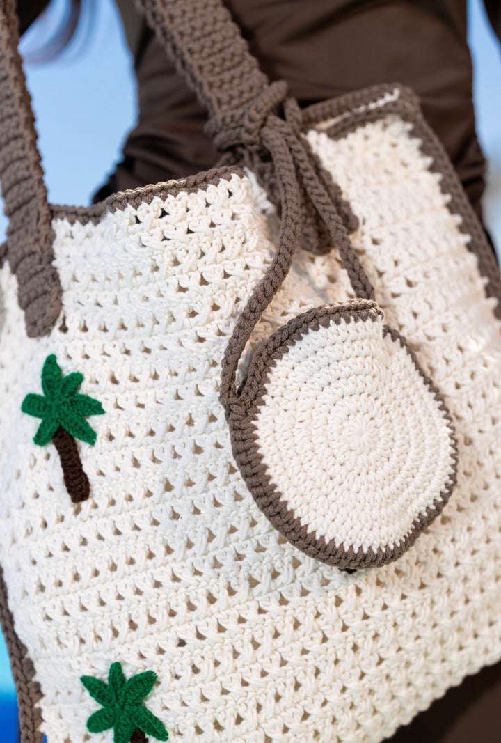 Palm Escape Crochet Tote