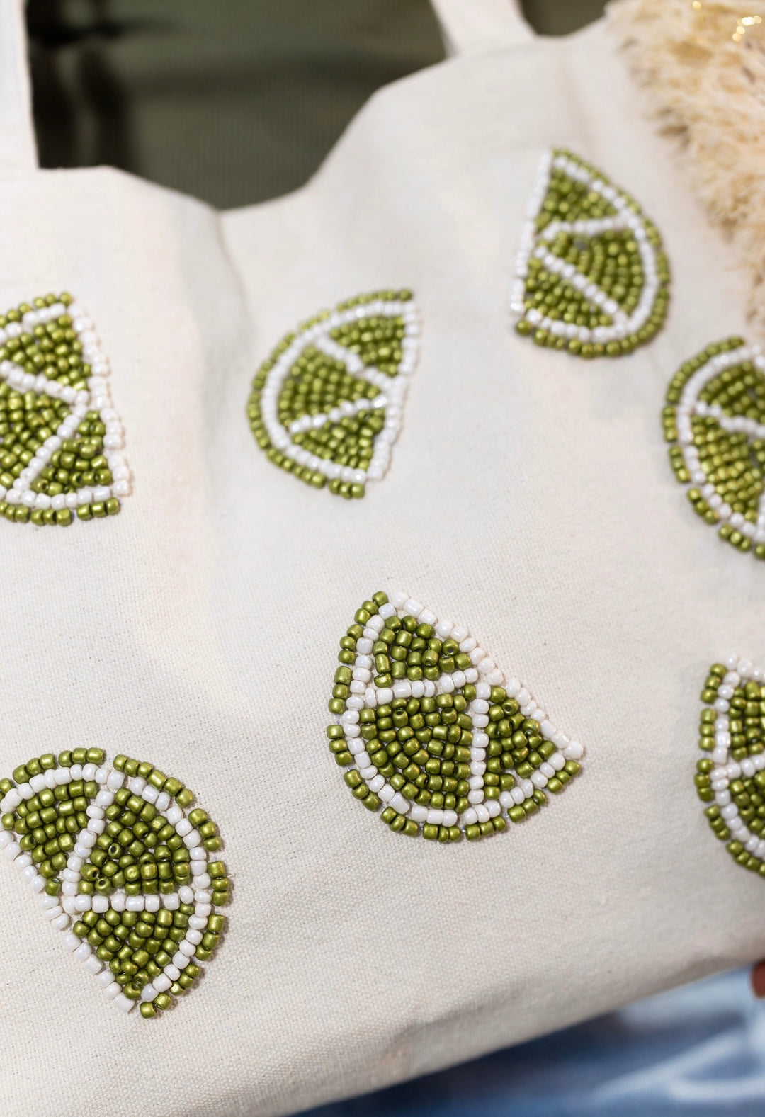 Lime Breeze Fringe Tote