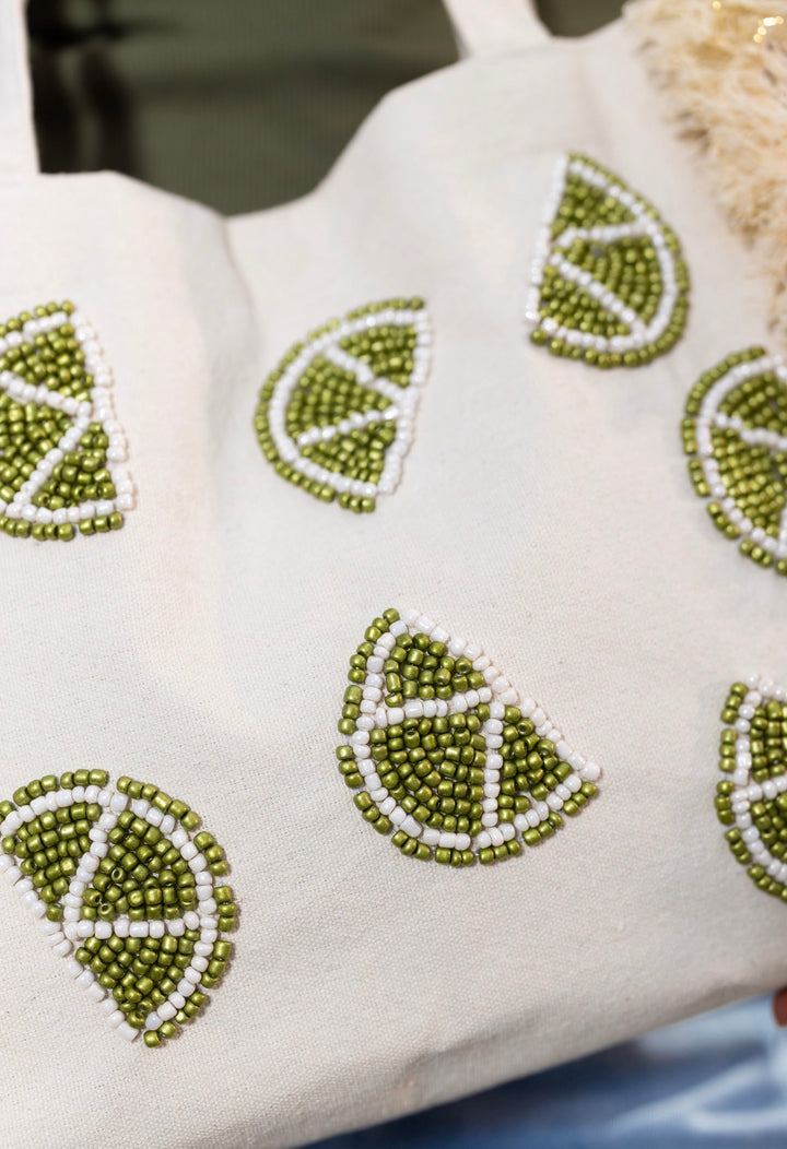 Lime Breeze Fringe Tote