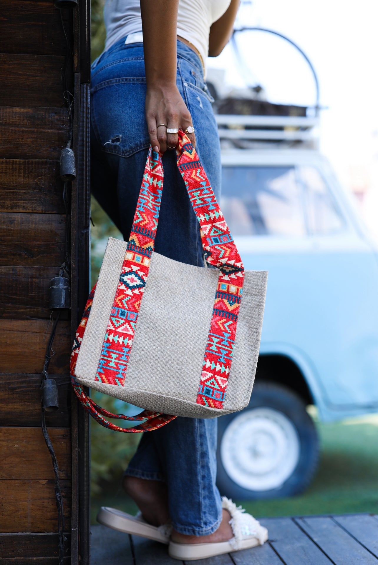 Printed strap bag