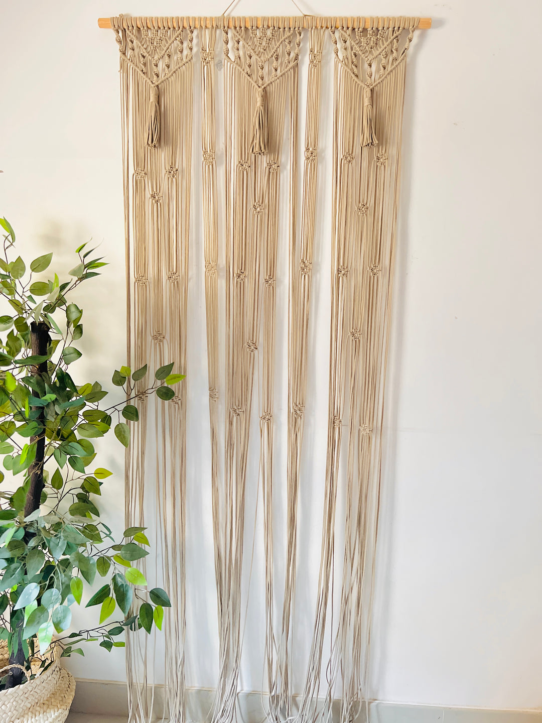 Macrame boho curtain, window & door coverings