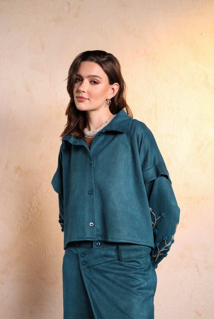 Teal suit