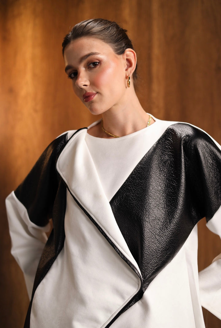 Monochrome wrap suit