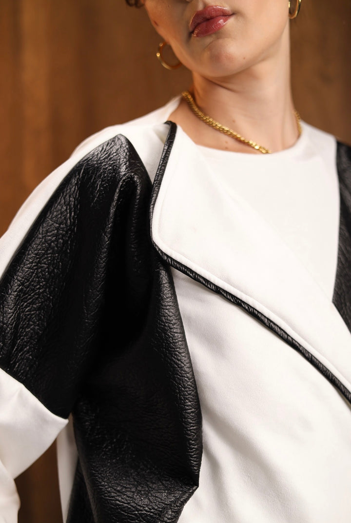 Monochrome wrap suit