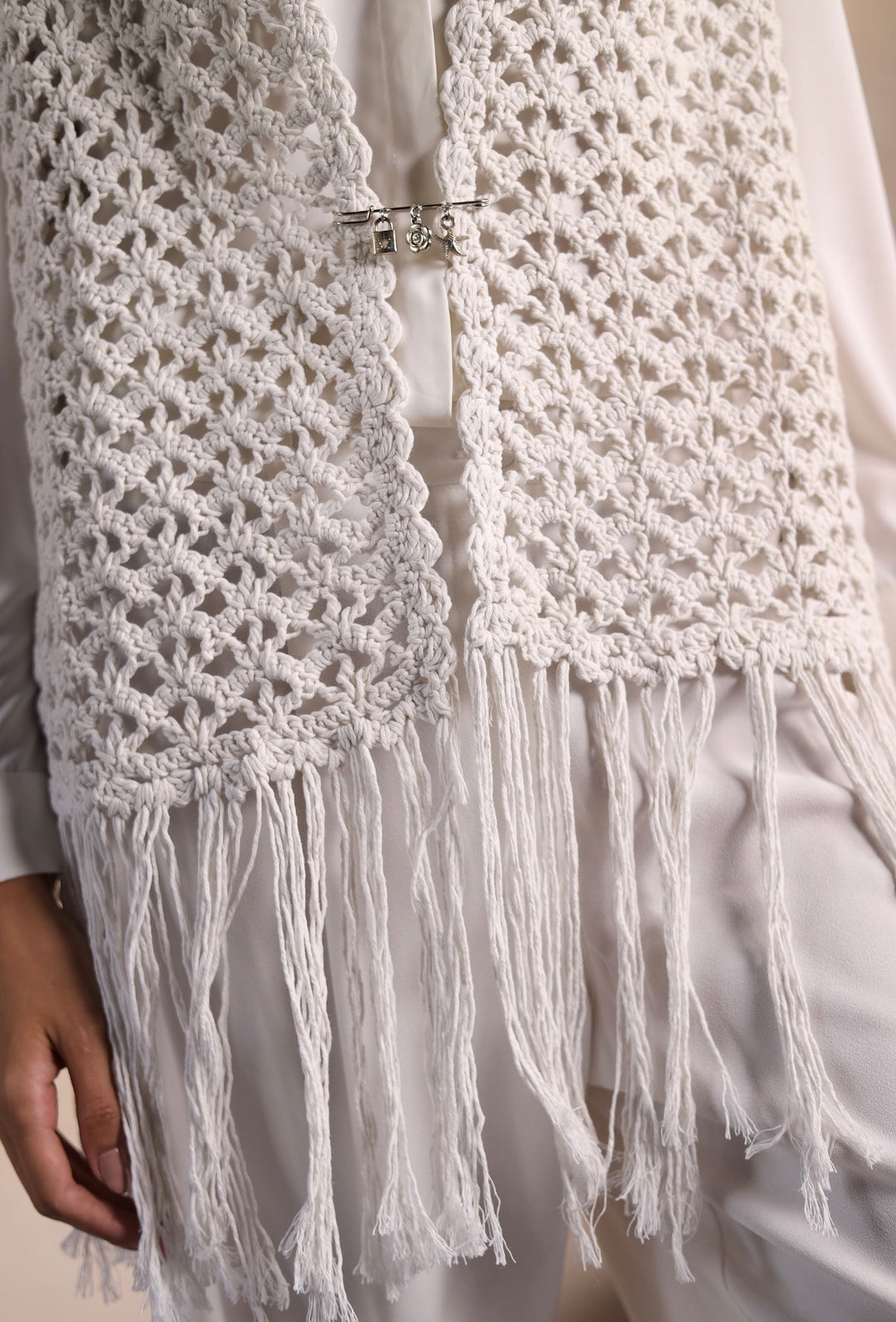 White crochet vest