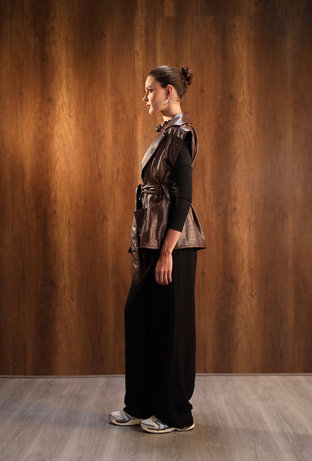 Mocha leather vest