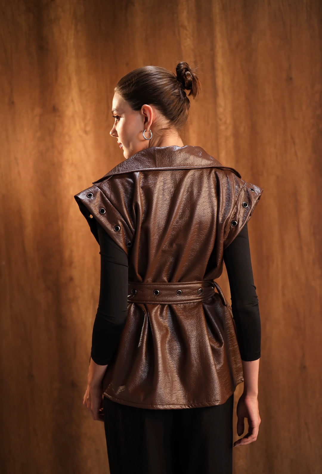 Mocha leather vest