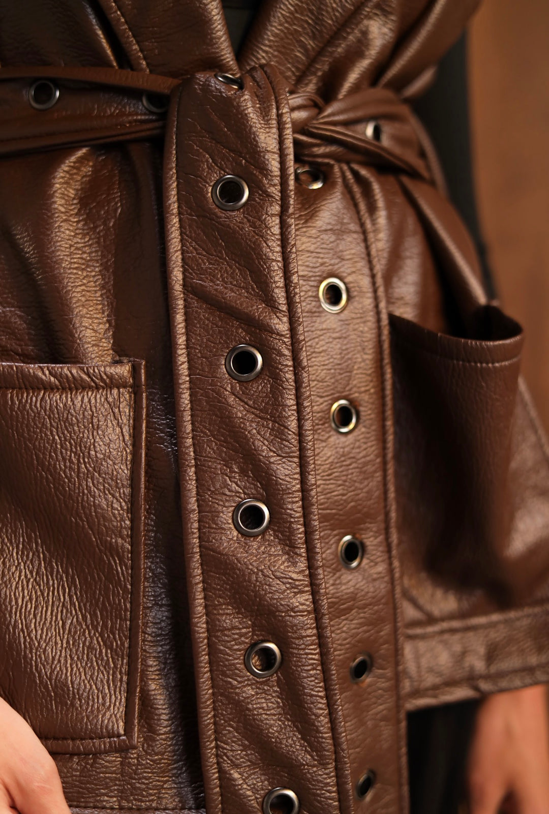 Mocha leather vest