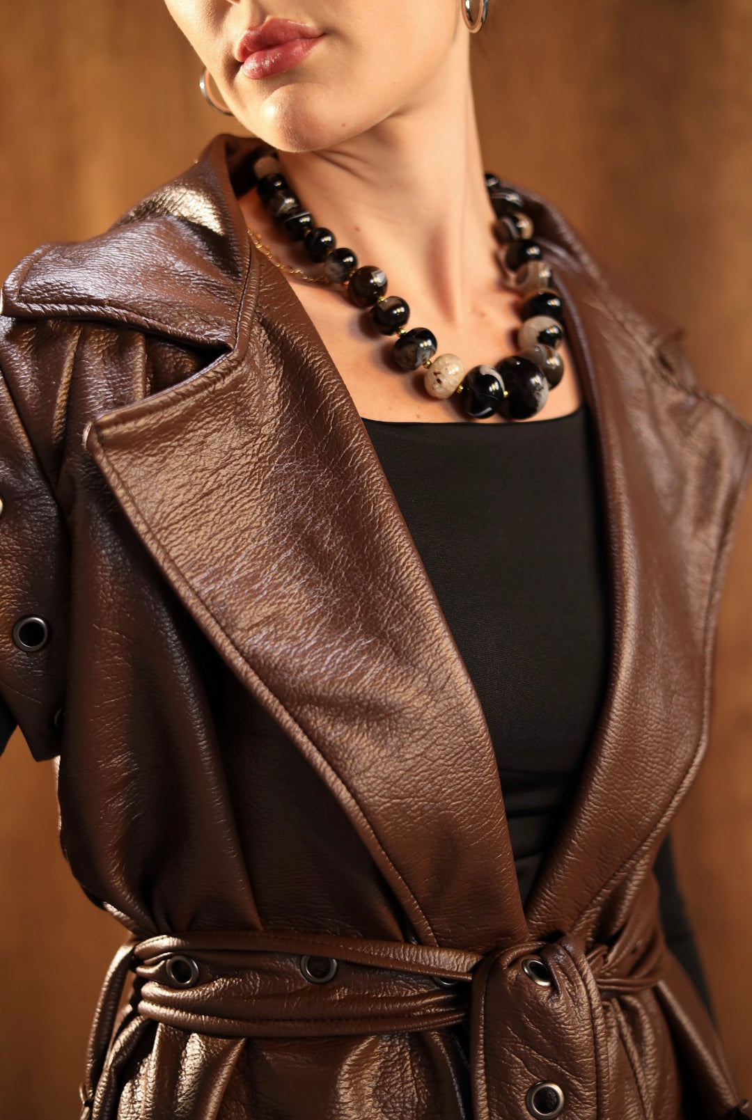 Mocha leather vest