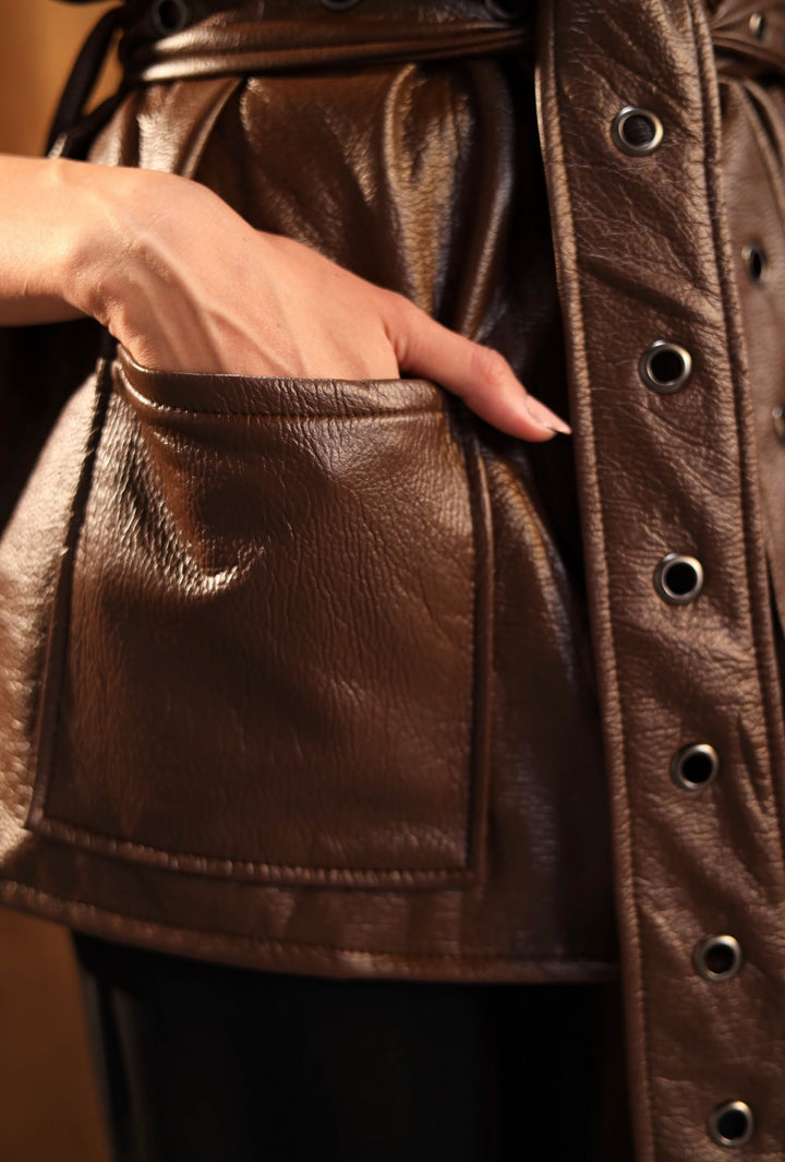 Mocha leather vest