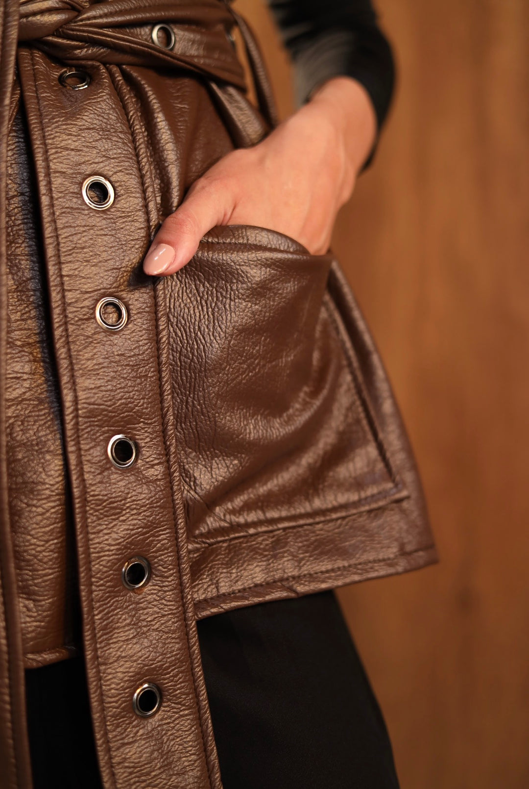 Mocha leather vest