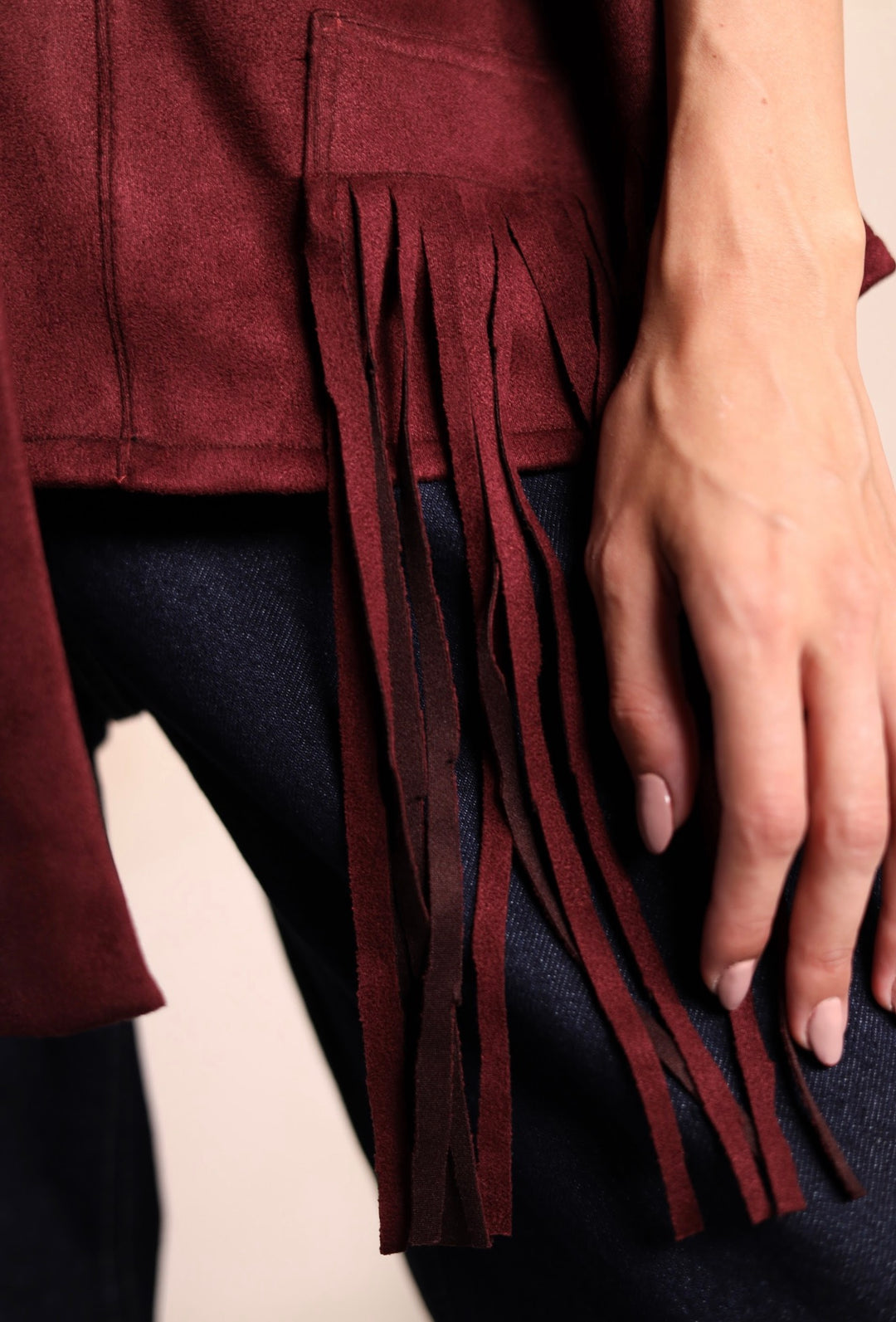 Burgundy button vest
