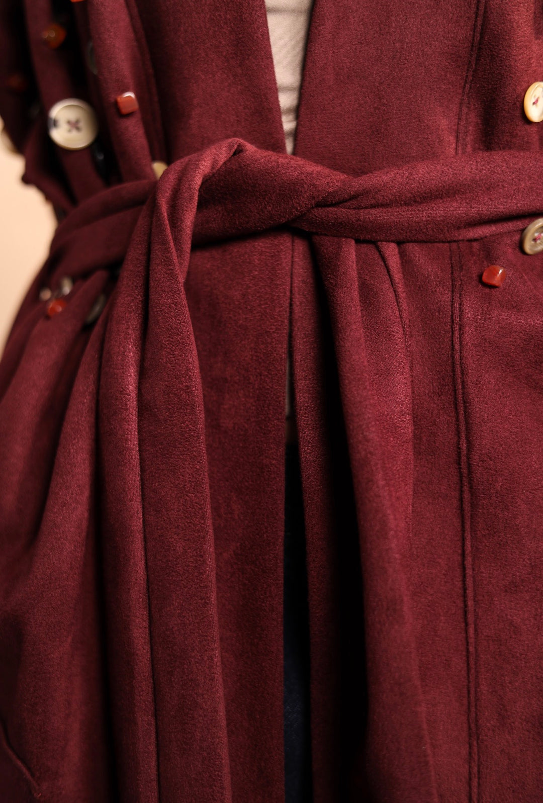 Burgundy button vest
