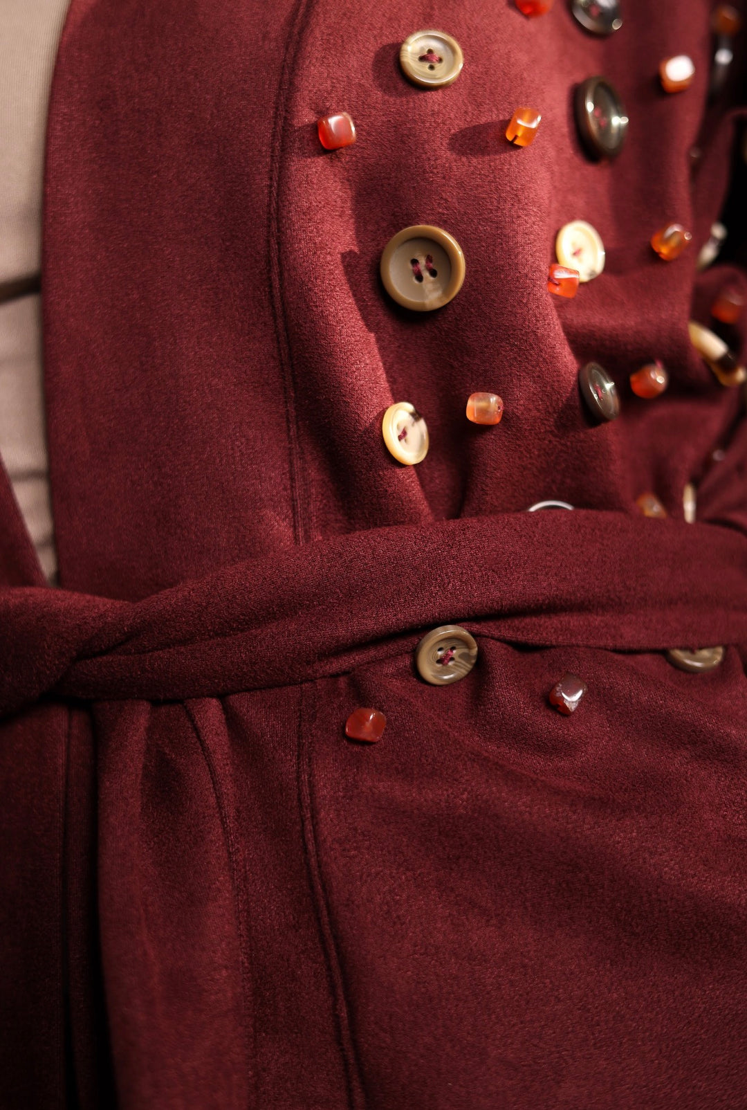 Burgundy button vest