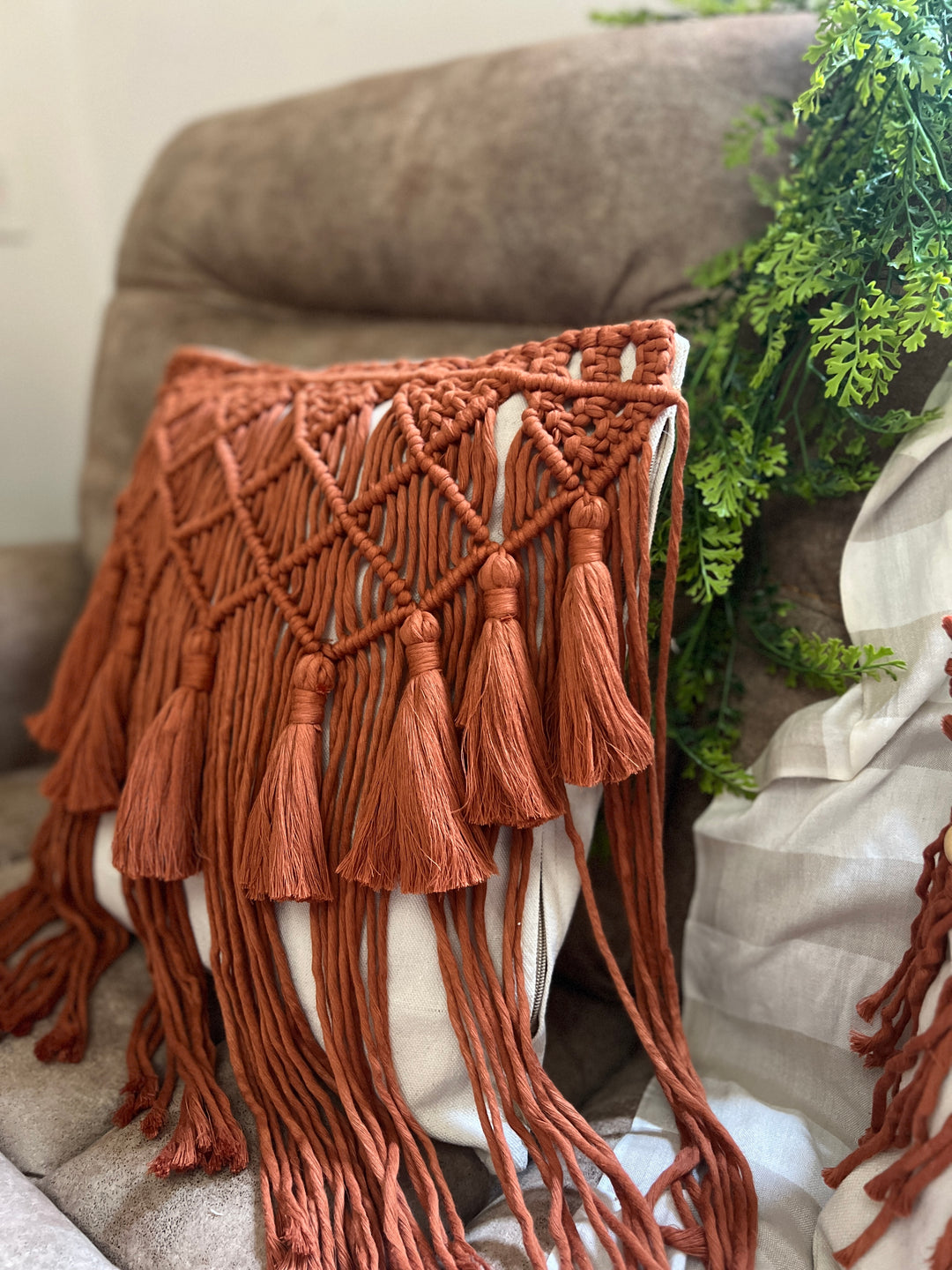 Handmade macrame pillow cover