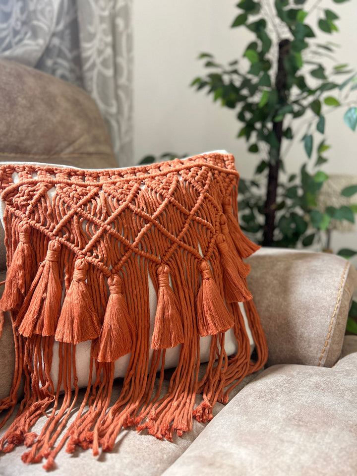 Handmade macrame pillow cover