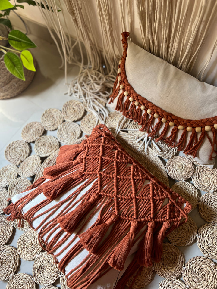 Handmade macrame pillow cover