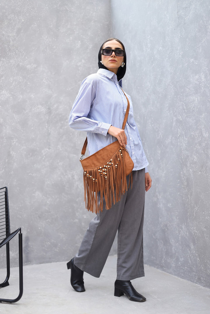 Boho suede Fringe bag