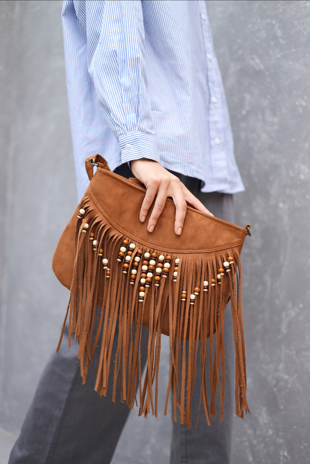 Boho suede Fringe bag