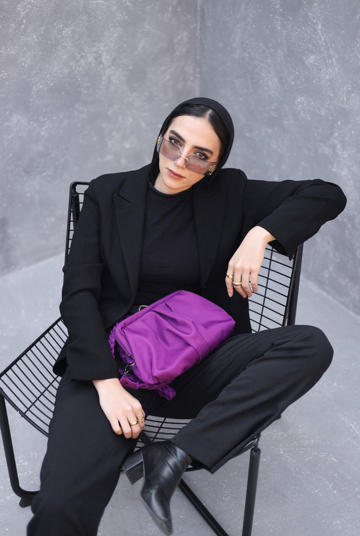 Indigo purple frameless bag