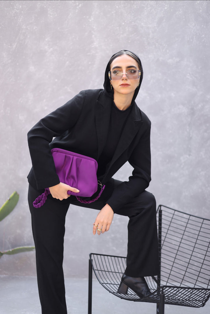 Indigo purple frameless bag