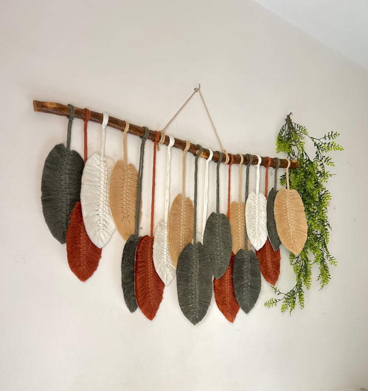 Macrame feathers wallhanging large size