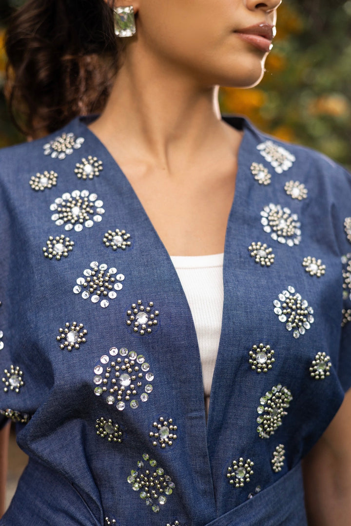Navy Pearl Wrap