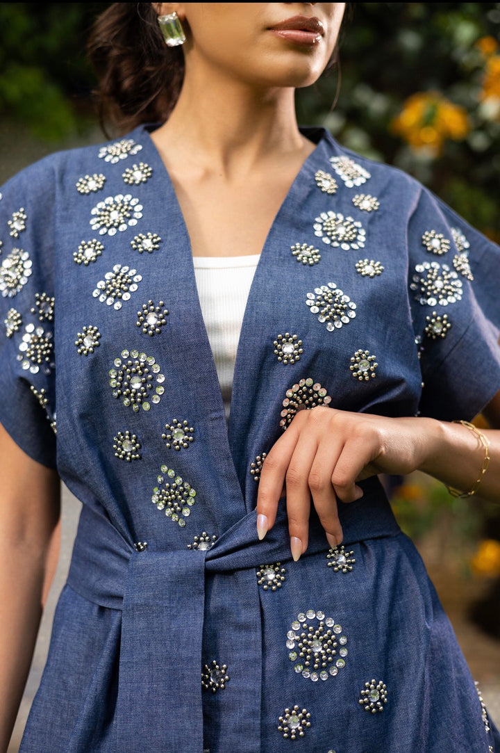 Navy Pearl Wrap