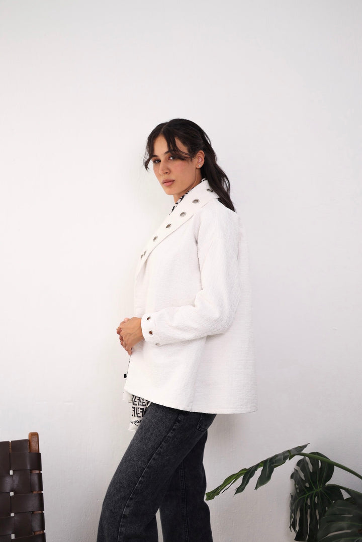 White studded jacket