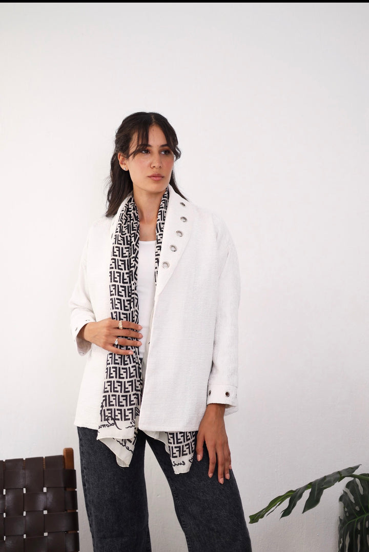 White studded jacket