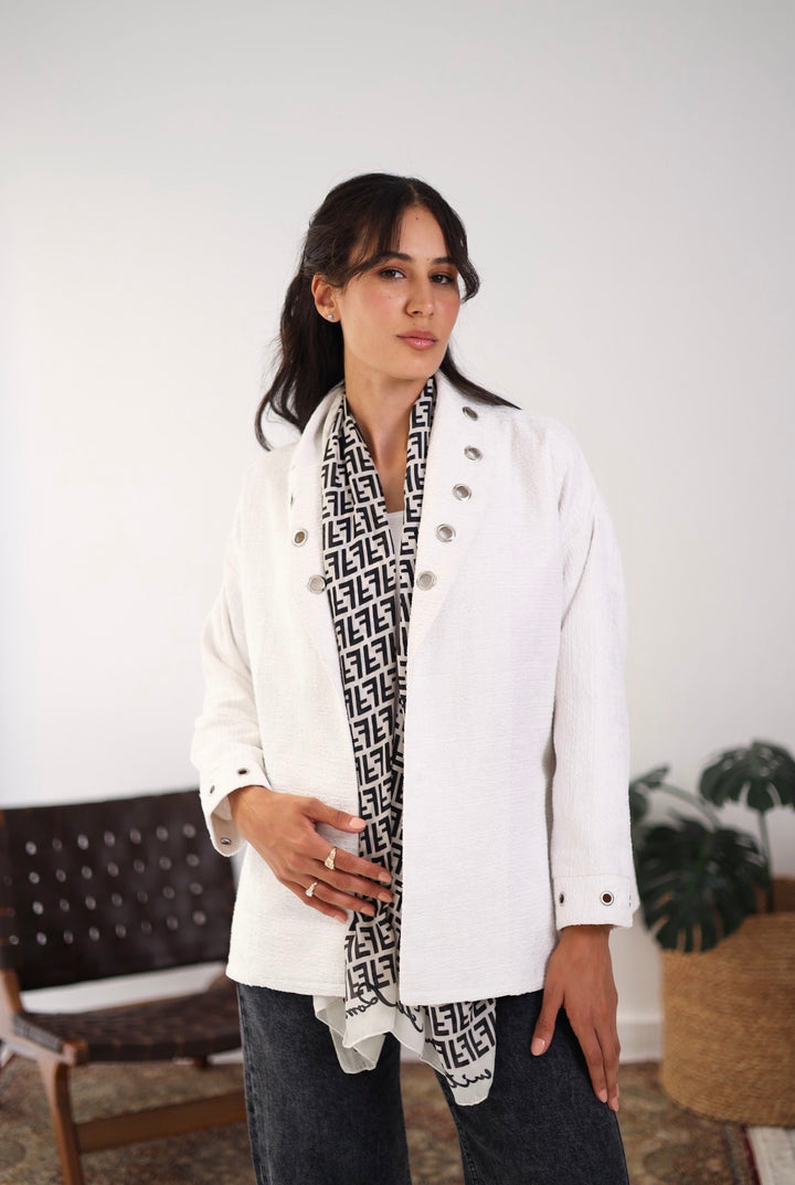 White studded jacket