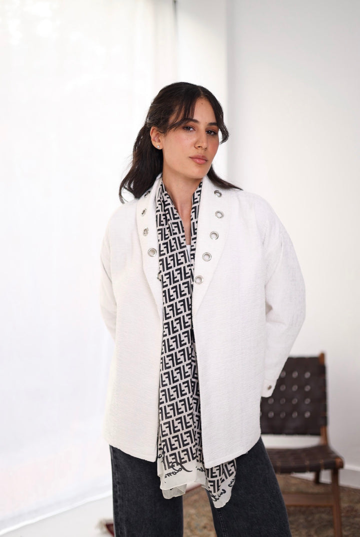 White studded jacket