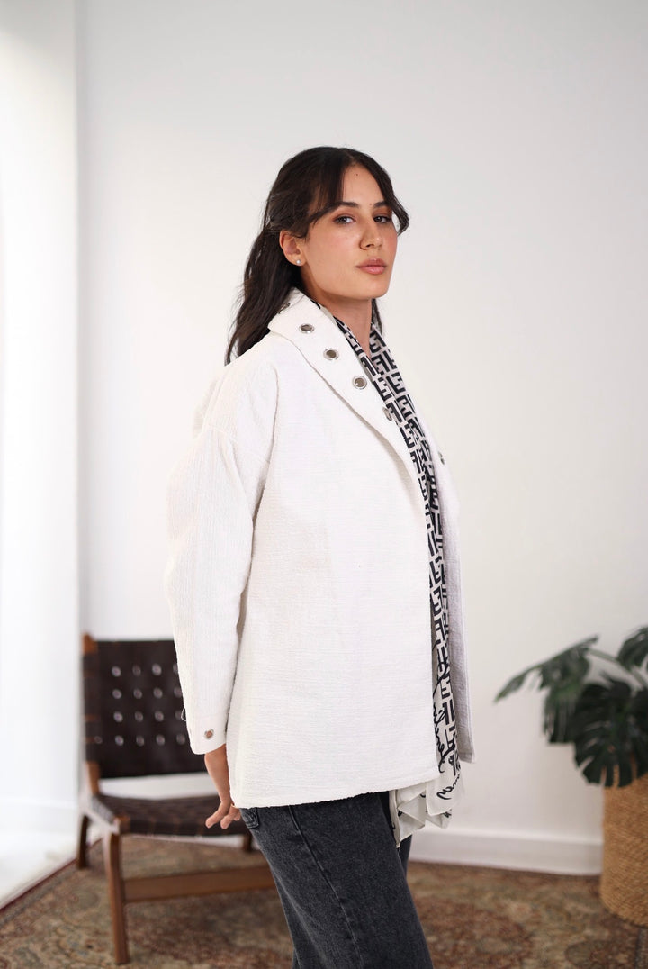 White studded jacket